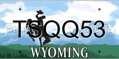 TSQQ53 Wyoming License Plate