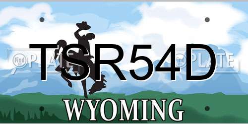 TSR54D Wyoming License Plate