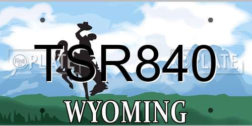 TSR840 Wyoming License Plate