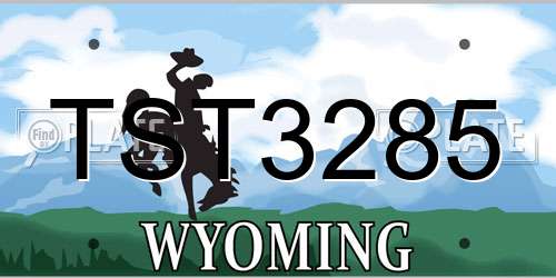 TST3285 Wyoming License Plate