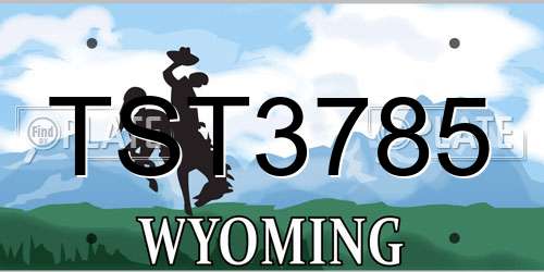 TST3785 Wyoming License Plate