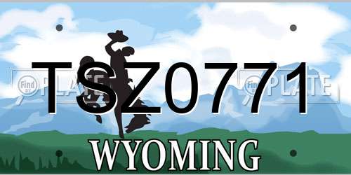 TSZ0771 Wyoming License Plate