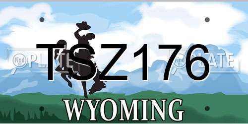 TSZ176 Wyoming License Plate