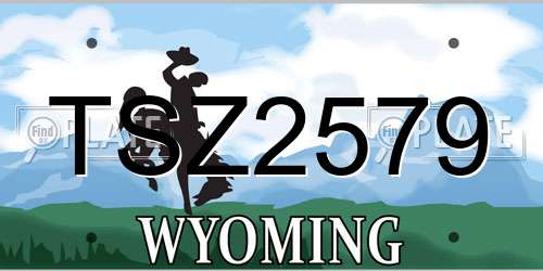TSZ2579 Wyoming License Plate