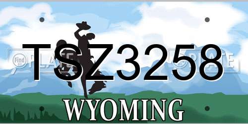 TSZ3258 Wyoming License Plate