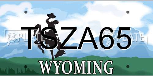 TSZA65 Wyoming License Plate