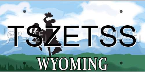 TSZETSS Wyoming License Plate