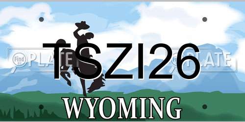 TSZI26 Wyoming License Plate