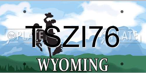TSZI76 Wyoming License Plate