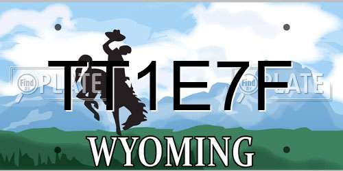 TT1E7F Wyoming License Plate