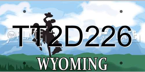 TT2D226 Wyoming License Plate