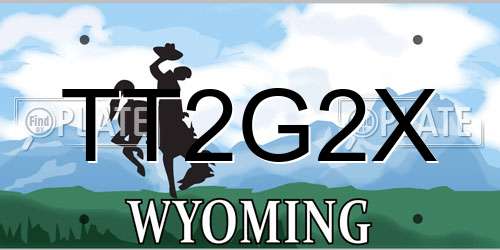 TT2G2X Wyoming License Plate