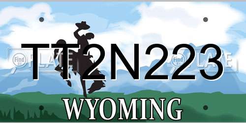TT2N223 Wyoming License Plate