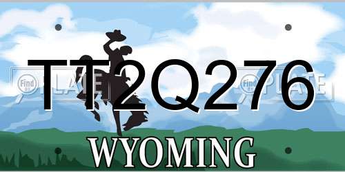TT2Q276 Wyoming License Plate