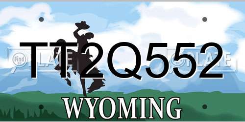 TT2Q552 Wyoming License Plate
