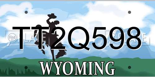TT2Q598 Wyoming License Plate
