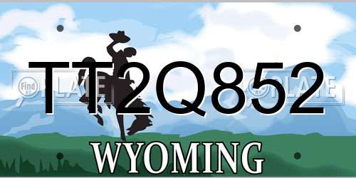 TT2Q852 Wyoming License Plate