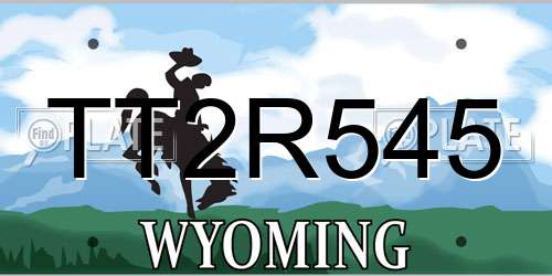 TT2R545 Wyoming License Plate