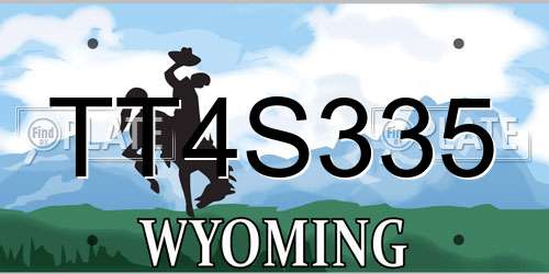 TT4S335 Wyoming License Plate