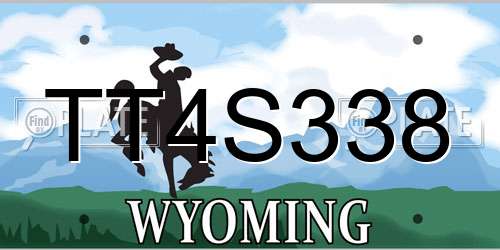 TT4S338 Wyoming License Plate