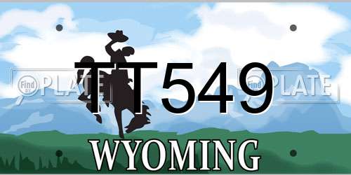 TT549 Wyoming License Plate
