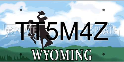 TT5M4Z Wyoming License Plate