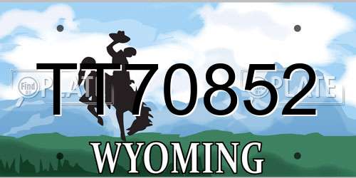 TT70852 Wyoming License Plate