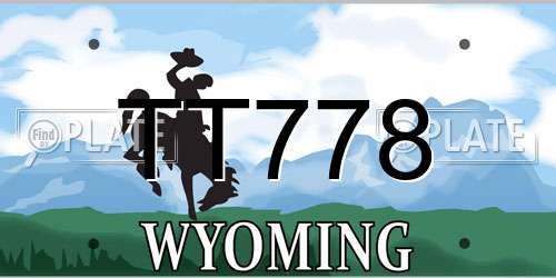 TT778 Wyoming License Plate