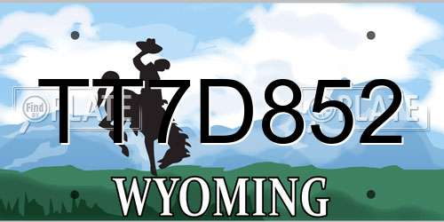 TT7D852 Wyoming License Plate
