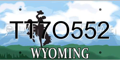 TT7O552 Wyoming License Plate