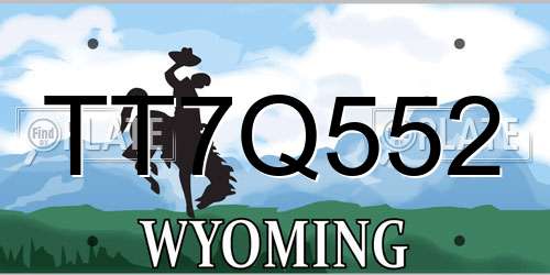 TT7Q552 Wyoming License Plate