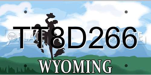 TT8D266 Wyoming License Plate