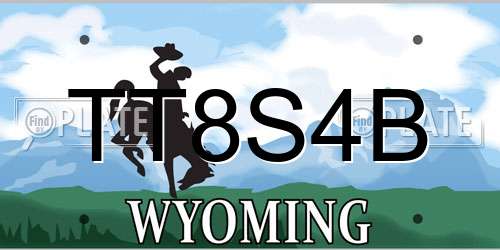 TT8S4B Wyoming License Plate