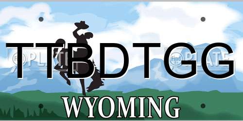 TTBDTGG Wyoming License Plate