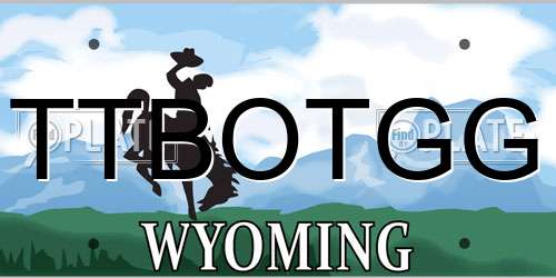 TTBOTGG Wyoming License Plate