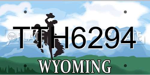 TTH6294 Wyoming License Plate