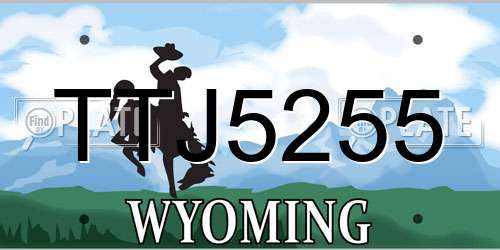 TTJ5255 Wyoming License Plate