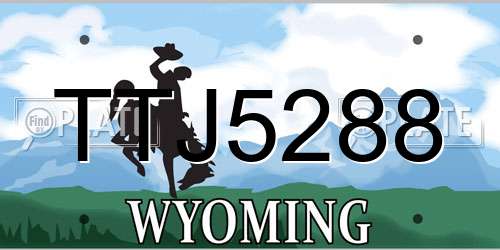 TTJ5288 Wyoming License Plate