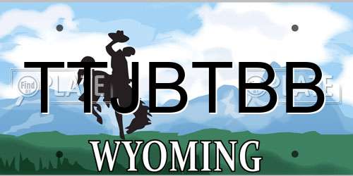 TTJBTBB Wyoming License Plate