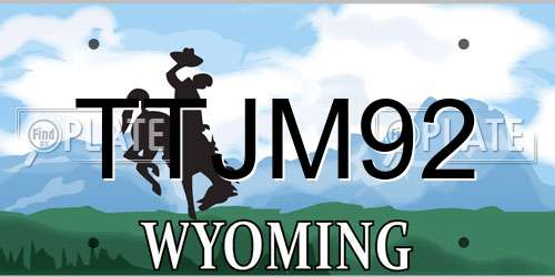 TTJM92 Wyoming License Plate