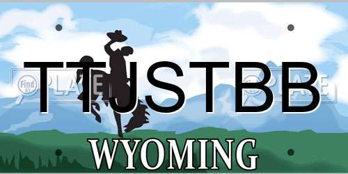 TTJSTBB Wyoming License Plate