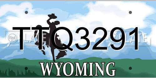 TTQ3291 Wyoming License Plate
