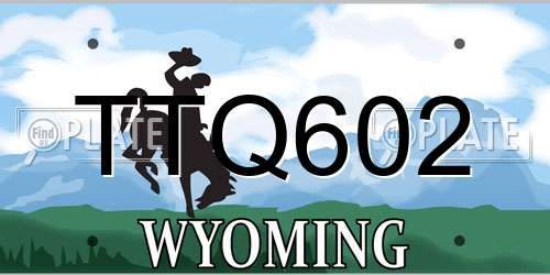 TTQ602 Wyoming License Plate