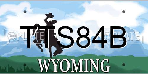 TTS84B Wyoming License Plate