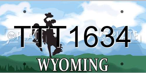 TTT1634 Wyoming License Plate