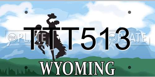 TTT513 Wyoming License Plate