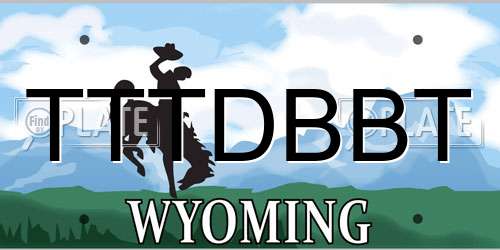 TTTDBBT Wyoming License Plate
