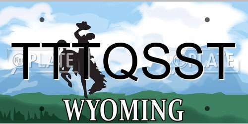 TTTQSST Wyoming License Plate