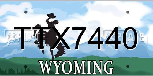 TTX7440 Wyoming License Plate