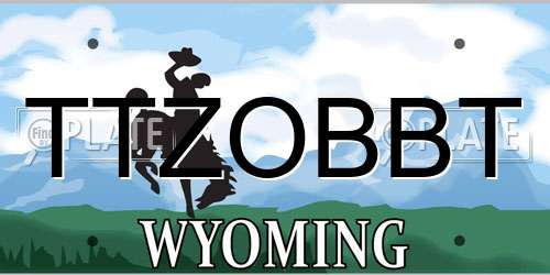 TTZOBBT Wyoming License Plate